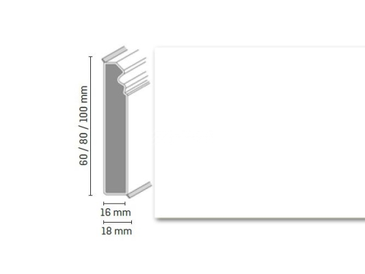Плинтус Плинтус Dollken Cubu Flex life Hamburg Style 80 RAL 9003 (100 mm) фото 1 | FLOORDEALER